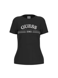 T-SHIRT DONNA - GUESS ATHLEISURE NERO - V6RI16 I3Z14