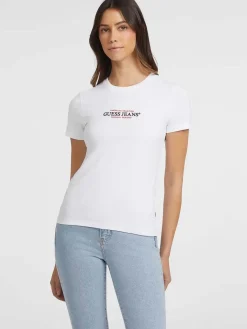 T-SHIRT DONNA - GUESS JEANS BIANCO - W4YI03 J1314