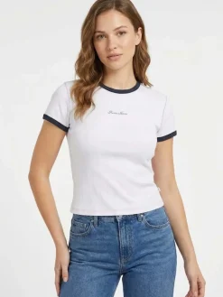 T-SHIRT DONNA - GUESS JEANS BIANCO - W6GPA9 KF641