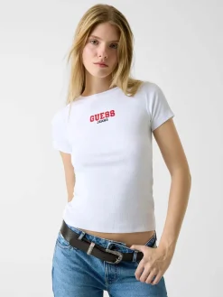 T-SHIRT DONNA - GUESS JEANS BIANCO - W4YI64 KA0H1