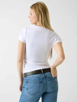 T-SHIRT DONNA - GUESS JEANS BIANCO - W4YI64 KA0H1