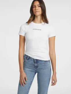 T-SHIRT DONNA - GUESS JEANS BIANCO - W4YI01 J1314