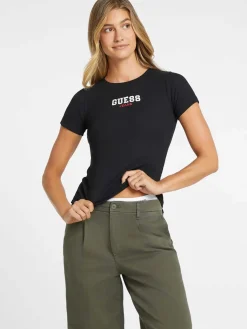 T-SHIRT DONNA - GUESS JEANS NERO - W4YI64 KA0H1