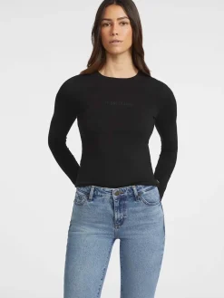 T-SHIRT DONNA - GUESS JEANS NERO - W4YI22 J1314