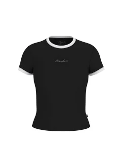 T-SHIRT DONNA - GUESS JEANS NERO - W6GPA9 KF641
