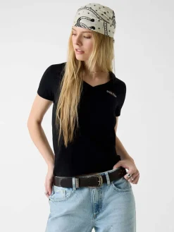 T-SHIRT DONNA - GUESS JEANS NERO - W4YI23 J1314