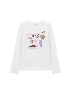 T-SHIRT RAGAZZA - GUESS KIDS BIANCO - J6YI01 K3664