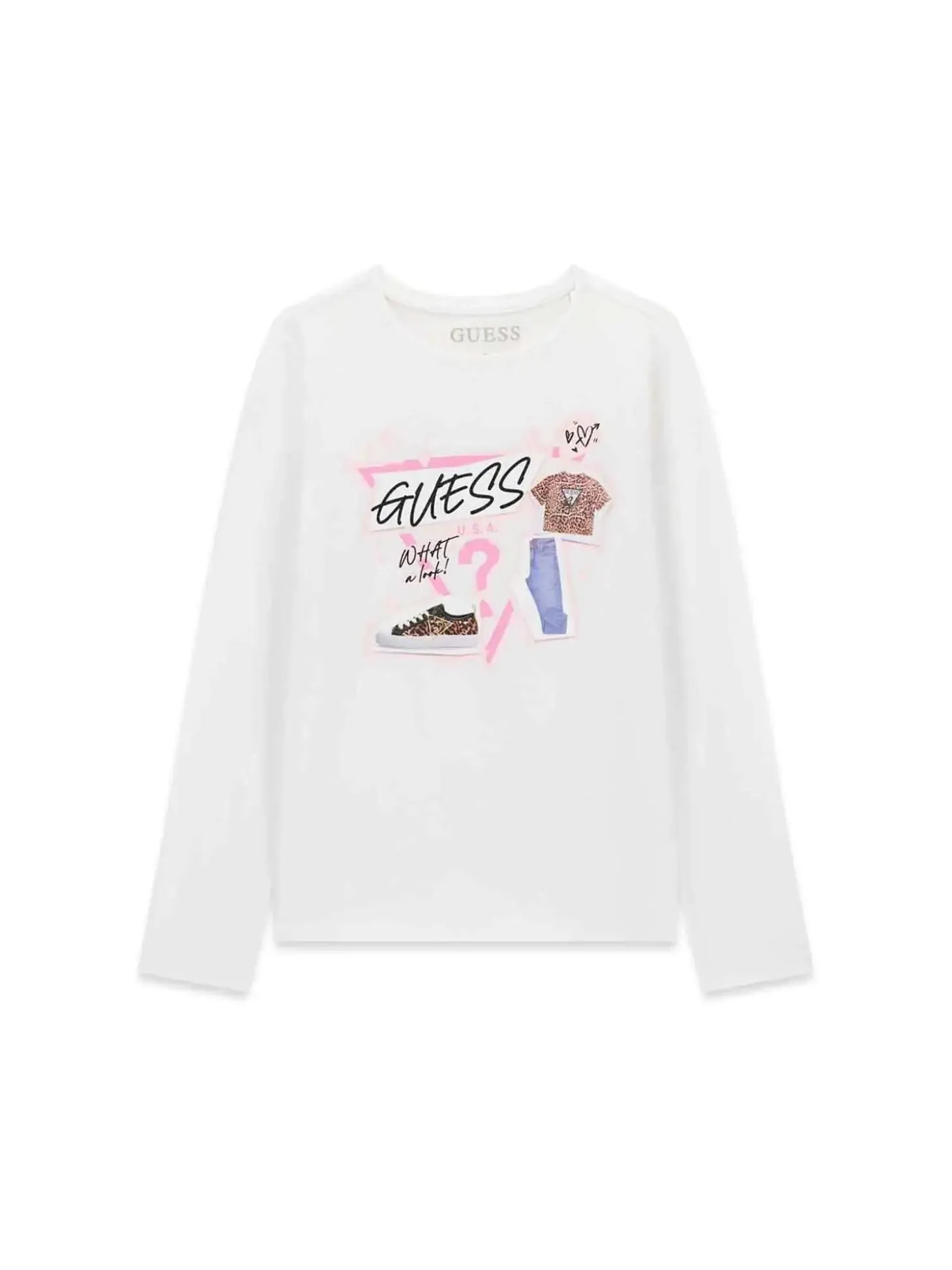 T-SHIRT RAGAZZA - GUESS KIDS BIANCO - J6YI01 K3664