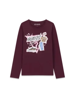 T-SHIRT RAGAZZA - GUESS KIDS BORDEAUX - J6YI01 K3664