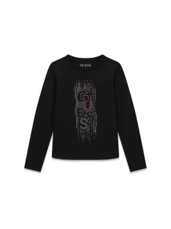 T-SHIRT RAGAZZA - GUESS KIDS NERO - J6YI16 K3724