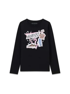 T-SHIRT RAGAZZA - GUESS KIDS NERO - J6YI01 K3664